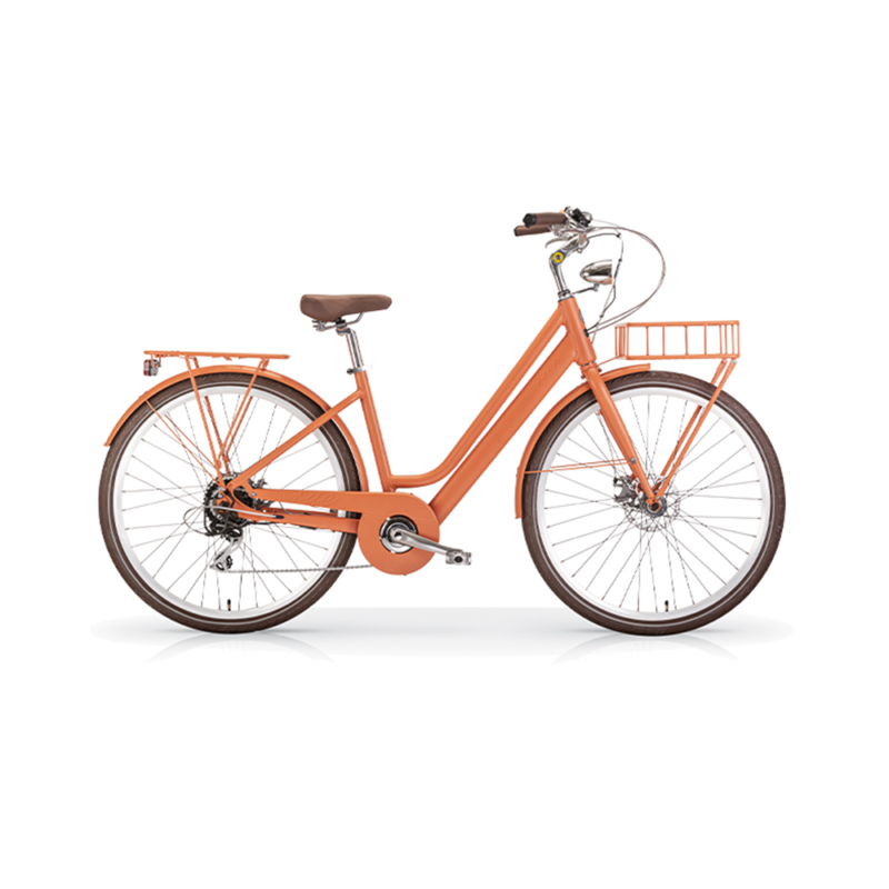 MBM E-LA RUE 28'' BICI A PEDALATA ASSISTITA ARANCIO PESCA